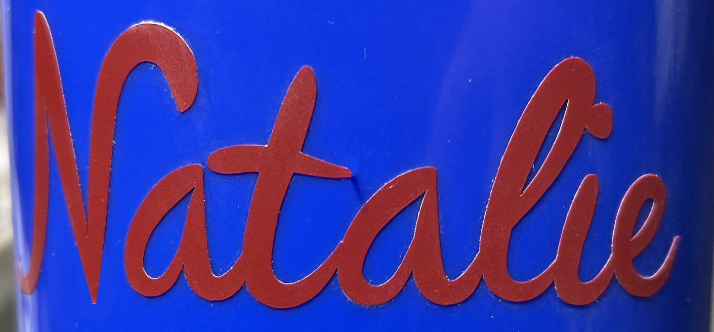 Permanent Vinyl Custom Name Decals for cups, luggage, etc.