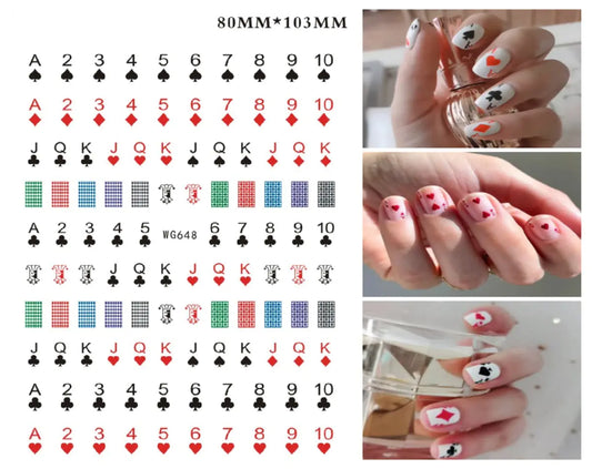 Internet Celebrity Playing Cards Nail Stickers