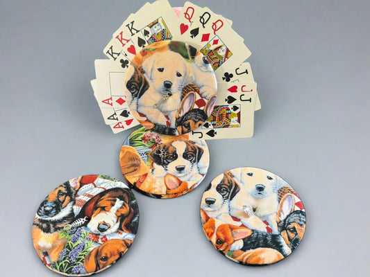 Playing Card Holders - Dogs - Set of 4