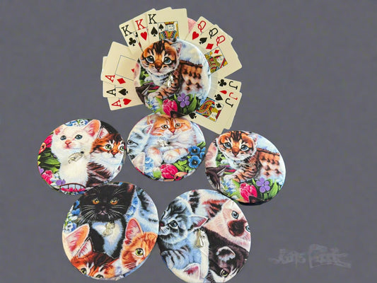 Playing Card Holders - Cats - Set of 6