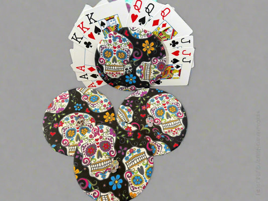 Playing Card Holders - Day of the Dead - Set of 4