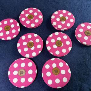 Red and White Card Holders set of 5